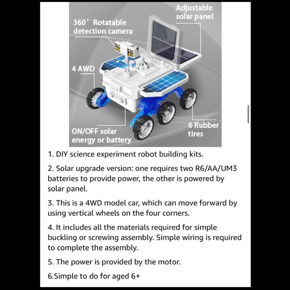 STEM Space Toys Projects for Kids Ages 8-12+, DIY Solar Power Mars Rover Car, - Picture 10 of 12
